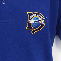 Blue polo shirt with embroidered logo