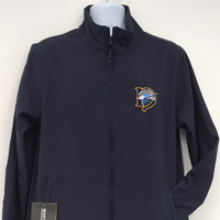 Navy fleece jacket with embroidered logo